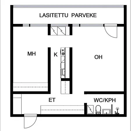 Huoneisto Scandinavian 2-rooms Perfect Town Location Helsinki